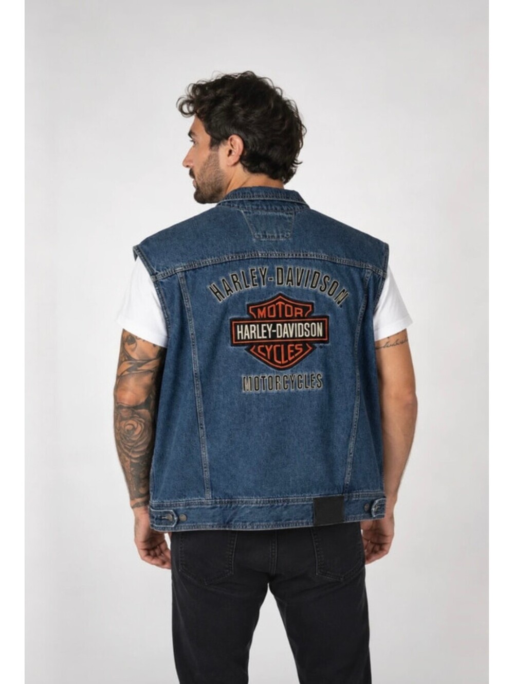 Harley-Davidson Motorcycle Denim Vest Men XXL Biker Genuine